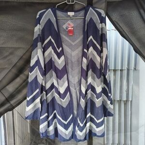 Chevron Patterned Navy and White Sweater
